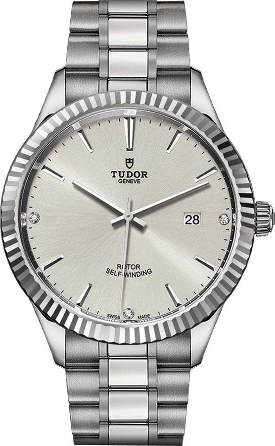 Tudor Classic Line Watches  Lacquered Silver Dial Set with Diamonds Self winding Automatic M12710-0007 Watch
