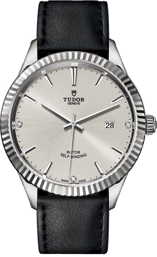 Tudor Classic Line Watches  Lacquered Silver Dial Set with Diamonds Self winding Automatic M12710-0024 Watch