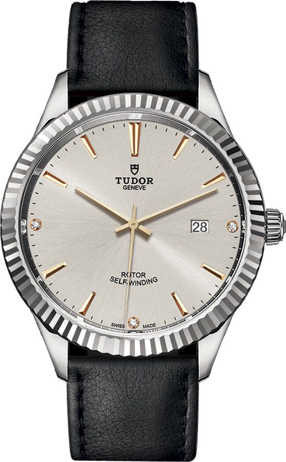 Tudor Classic Line Watches  Lacquered Silver Dial Set with Diamonds Self winding Automatic M12710-0026 Watch