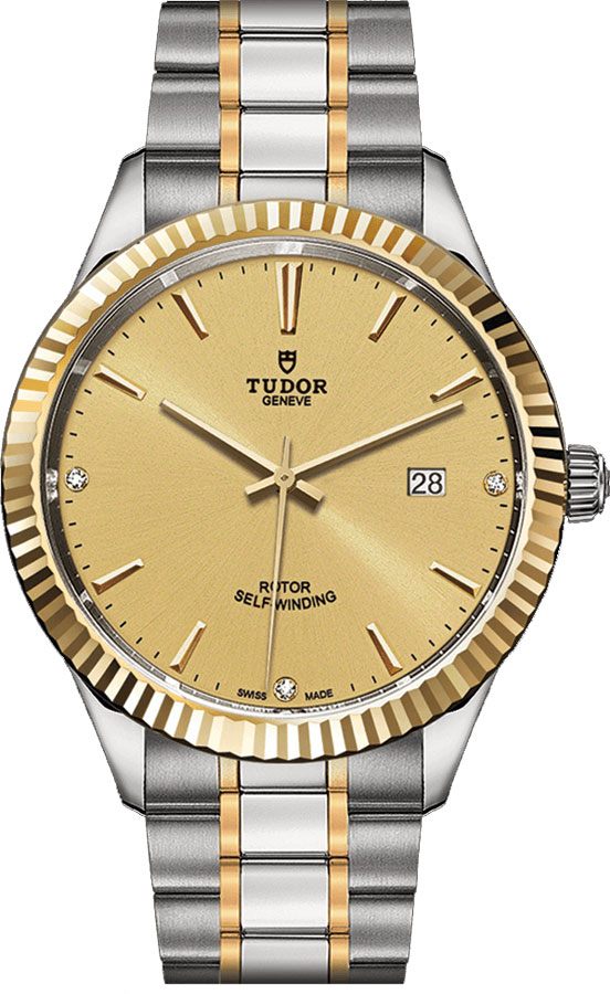 Tudor Classic Line Watches  Lacquered Champagne Dial Set with Diamonds Self winding Automatic M12713-0007 Watch