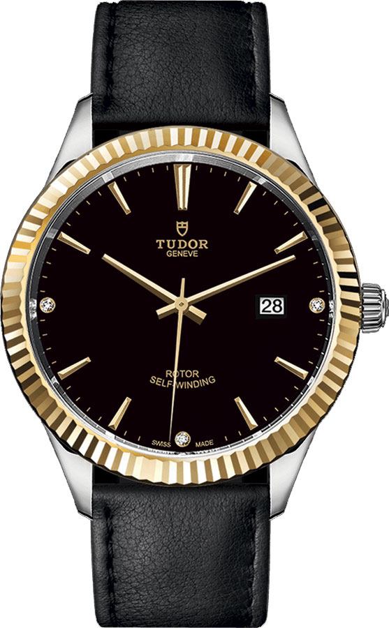 Tudor Classic Line Watches  Lacquered Black Dial Set with Diamonds Self winding Automatic M12713-0022 Watch