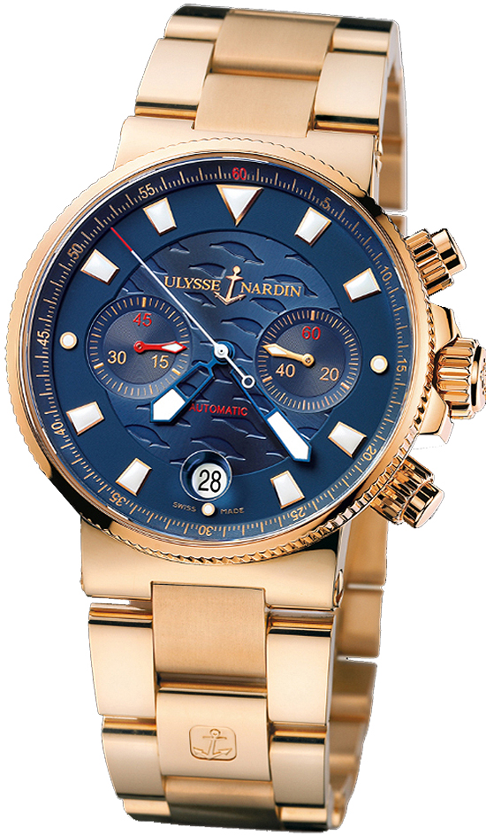 Ulysse Nardin Marine Watches Mens Blue Self winding Automatic 356-68LE-8 Watch