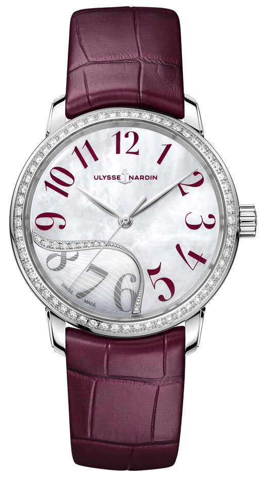 Ulysse Nardin Classic Watches Ladies Mother of Pearl White Self winding Automatic 8153-201B-60-06 Watch