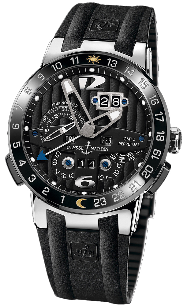 Ulysse Nardin Functional Watches Mens Black Self winding Automatic 320-00-3 Watch