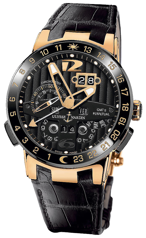 Ulysse Nardin Functional Watches Mens Black Self winding Automatic Chronometer 326-03 Watch