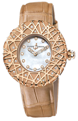 Ulysse Nardin Novelties Watches Ladies Pearl White Self winding Automatic 8106-109 Watch