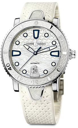 Ulysse Nardin Marine Watches Ladies Mother of Pearl White Self winding Automatic Chronometer 8103-101-3-00 Watch