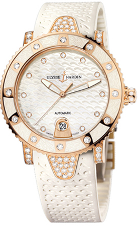 Ulysse Nardin Marine Watches Ladies Pearl White Self winding Automatic 8106-101EC-3C-10 Watch