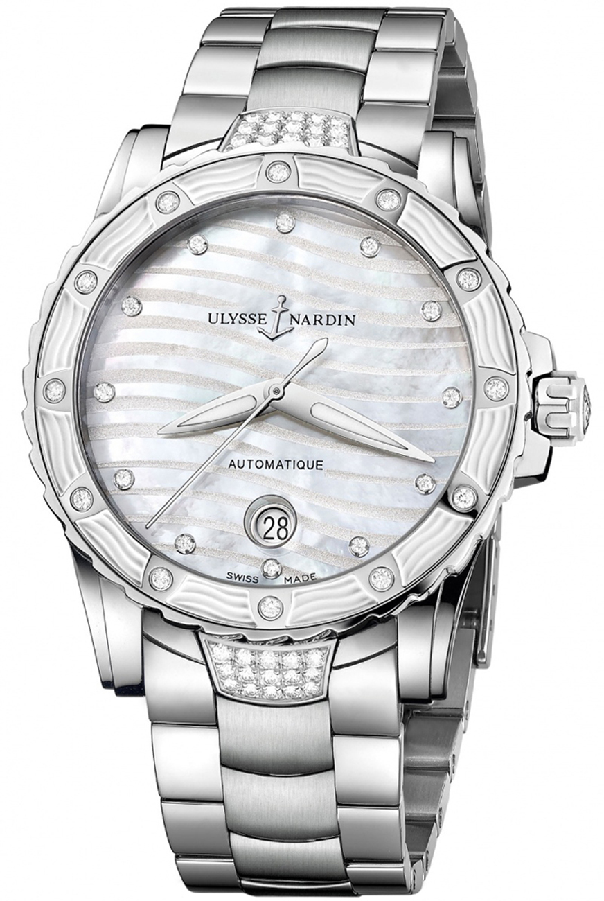 Ulysse Nardin Marine Watches Ladies Pearl White Self winding Automatic 8153-180E-7C-10 Watch