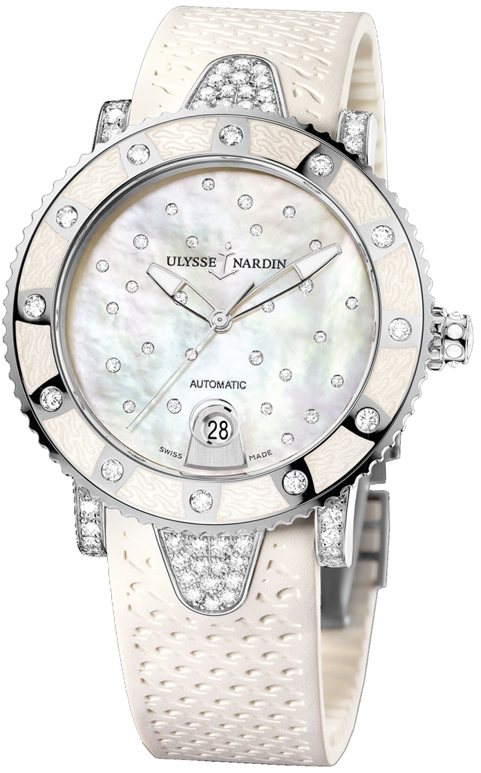 Ulysse Nardin Marine Watches Ladies Pearl White Self winding Automatic 8103-101EC-3C-20 Watch