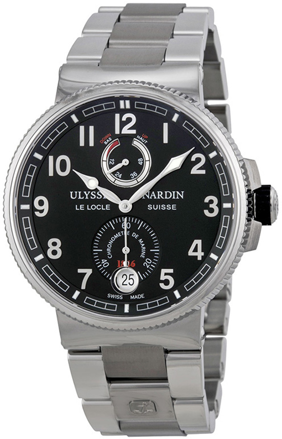 Ulysse Nardin Marine Watches Mens Black Self winding Automatic 1183-126-7M-62 Watch