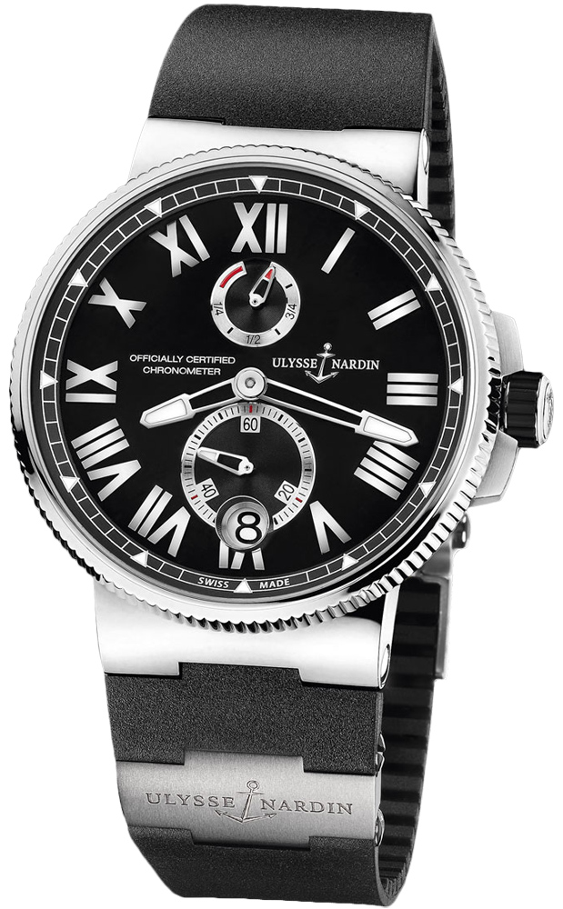 Ulysse Nardin Marine Watches Mens Black Self winding Automatic Chronometer 1183-122-3-42 Watch
