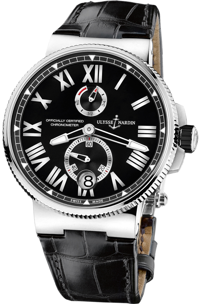 Ulysse Nardin Marine Watches Mens Black Self winding Automatic Chronometer 1183-122-42 Watch
