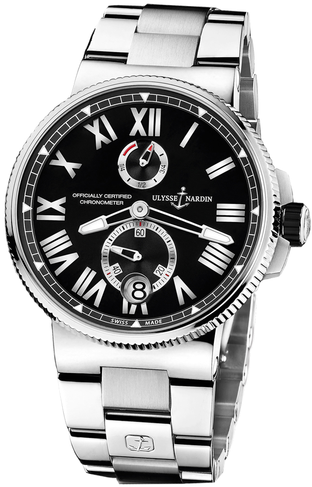 Ulysse Nardin Marine Watches Mens Black Self winding Automatic Chronometer 1183-122-7M-42 Watch