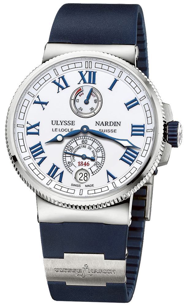 Ulysse Nardin Marine Watches Mens White Self winding Automatic Chronometer 1183-126-3-40 Watch