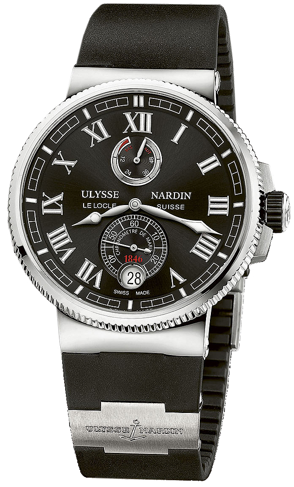 Ulysse Nardin Marine Watches Mens Black Self winding Automatic Chronometer 1183-126-3-42 Watch