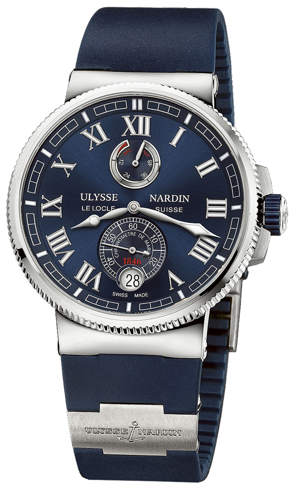 Ulysse Nardin Marine Watches Mens Blue Self winding Automatic Chronometer 1183-126-3-43 Watch