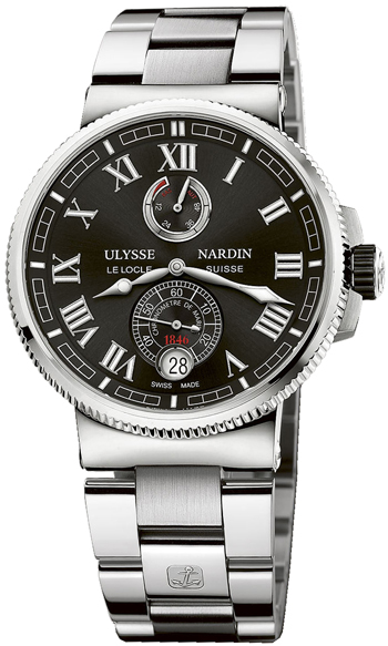 Ulysse Nardin Marine Watches Mens Black Self winding Automatic Chronometer 1183-126-7M-42 Watch