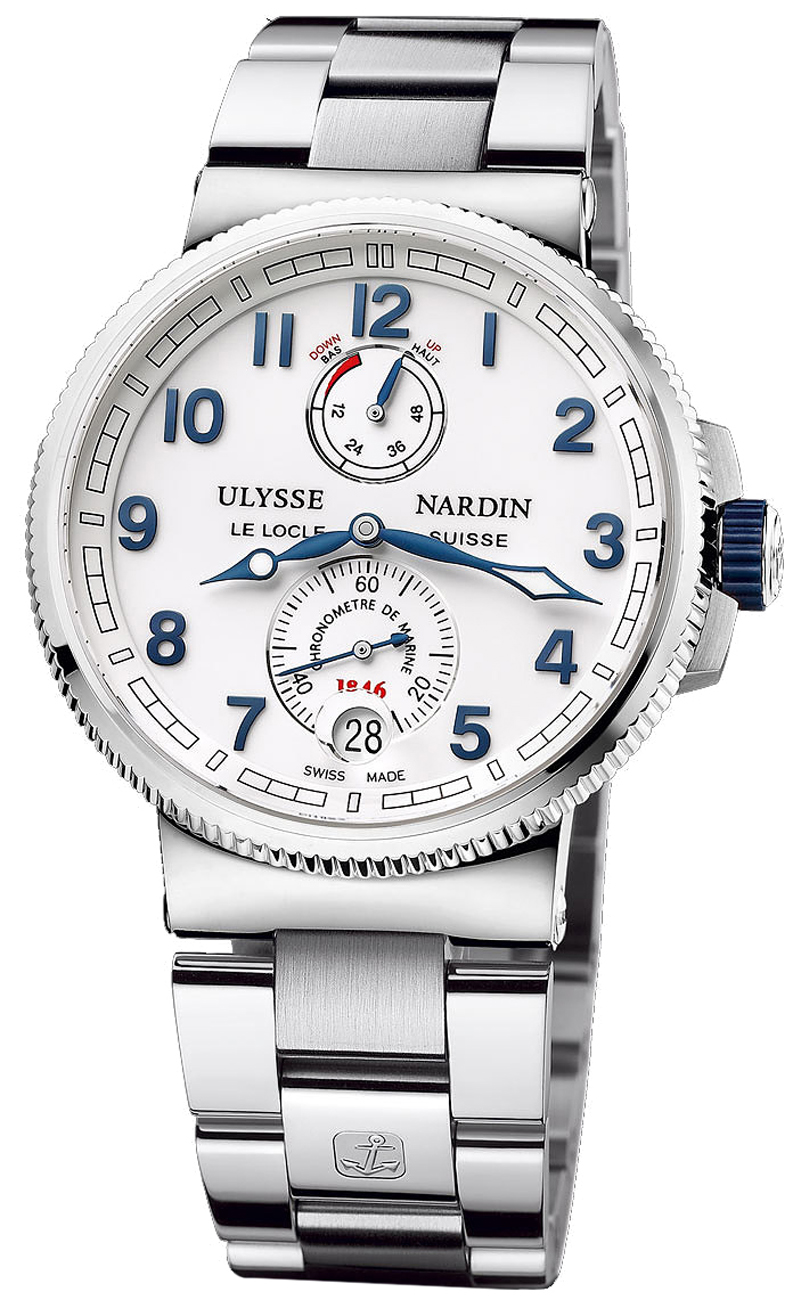 Ulysse Nardin Marine Watches Mens White Self winding Automatic Chronometer 1183-126-7M-60 Watch