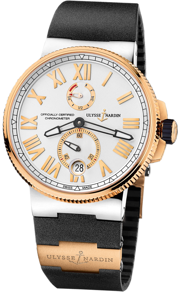 Ulysse Nardin Marine Watches Mens Silver Self winding Automatic Chronometer 1185-122-3-41 Watch