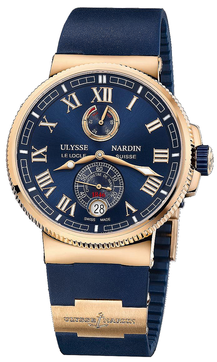 Ulysse Nardin Marine Watches Mens Blue Self winding Automatic Chronometer 1186-126-3-43 Watch