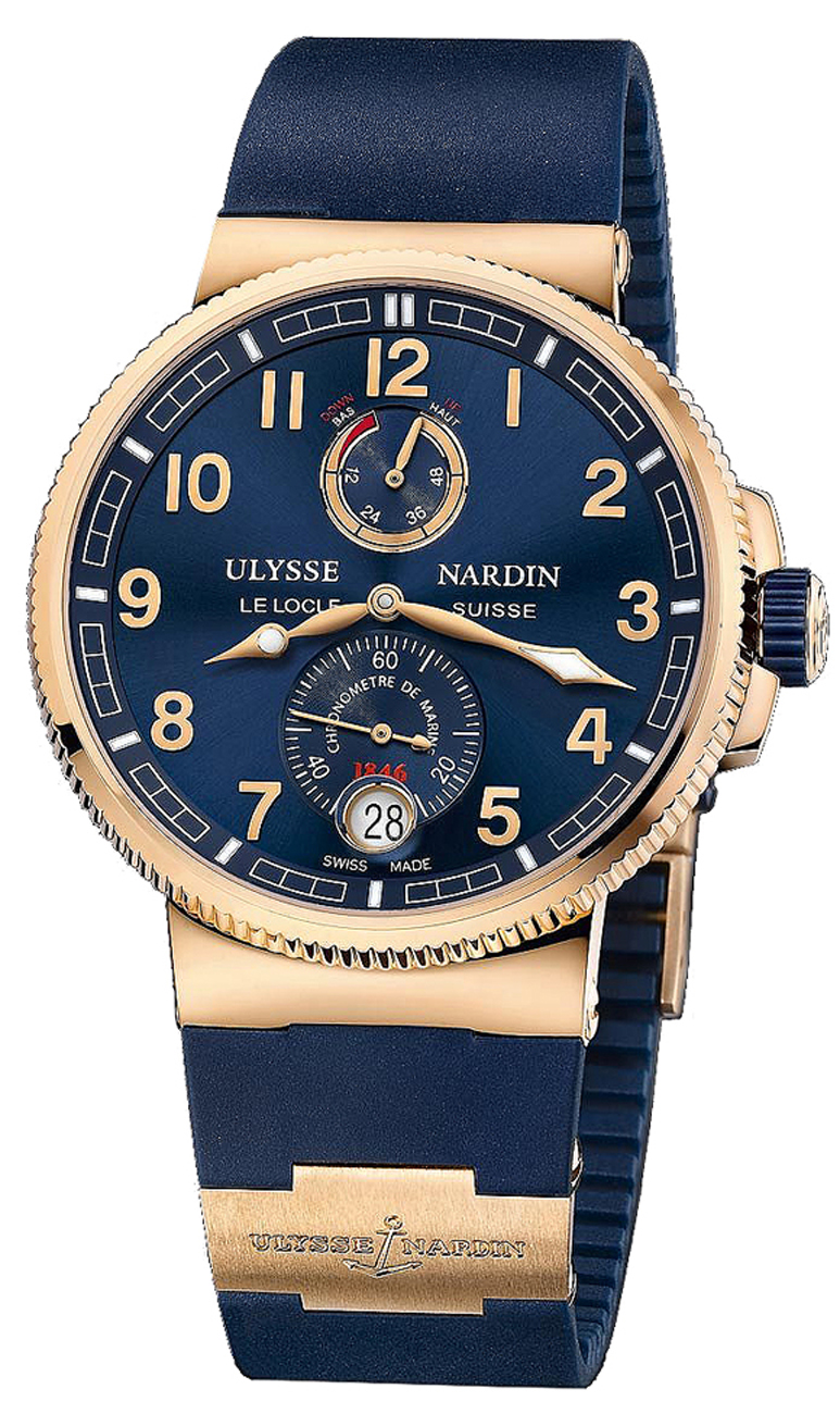 Ulysse Nardin Marine Watches Mens Blue Self winding Automatic Chronometer 1186-126-3-63 Watch