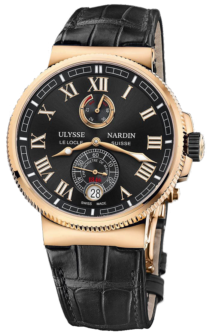 Ulysse Nardin Marine Watches Mens Black Self winding Automatic Chronometer 1186-126-42 Watch