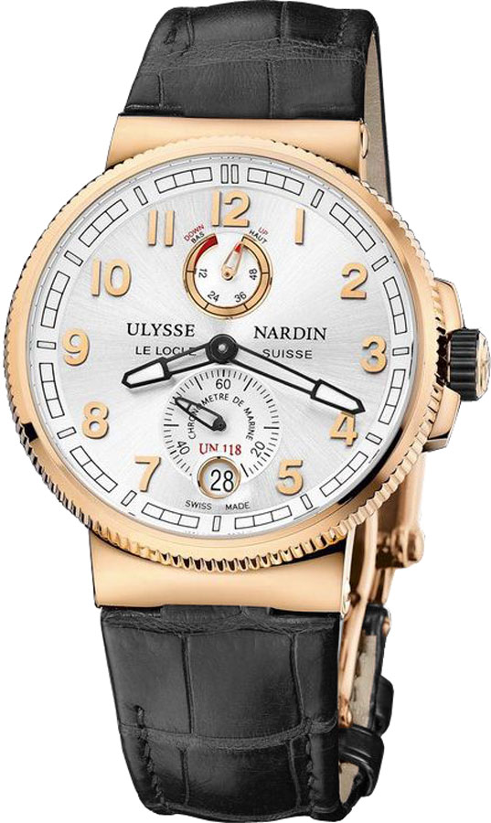 Ulysse Nardin Marine Watches Mens Silver Self winding Automatic Chronometer 1186-126-61 Watch