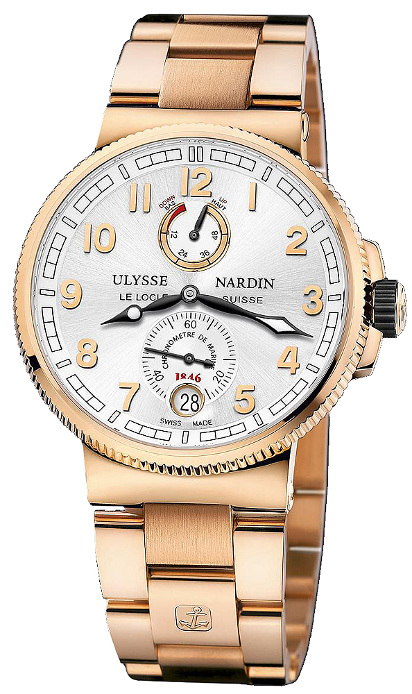 Ulysse Nardin Marine Watches Mens Silver Self winding Automatic Chronometer 1186-126-8M-61 Watch