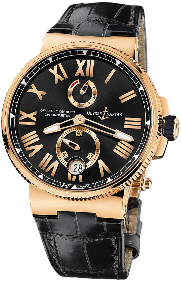 Ulysse Nardin Marine Watches Mens Black Self winding Automatic 1186-122-42 Watch