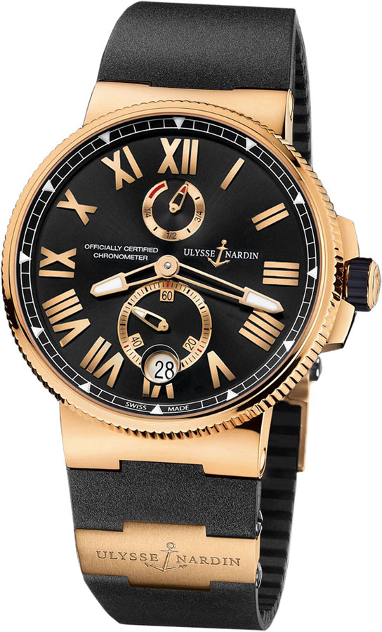 Ulysse Nardin Marine Watches Mens Black Self winding Automatic 1186-122-3-42 Watch