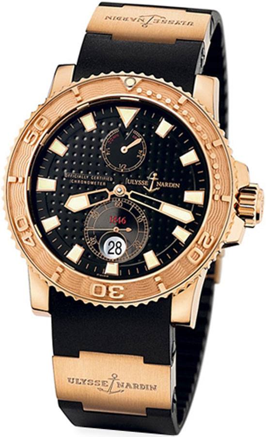 Ulysse Nardin Marine Watches Mens Black Self winding Automatic Chronometer 266-58-3-92 Watch