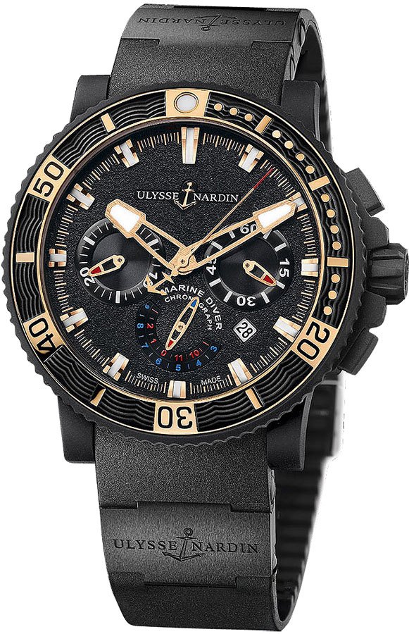 Ulysse Nardin Marine Watches Mens Black Self winding Automatic 353-90-3C Watch