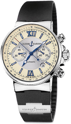 Ulysse Nardin Marine Watches Mens Ivory Self winding Automatic 353-66-3-314 Watch