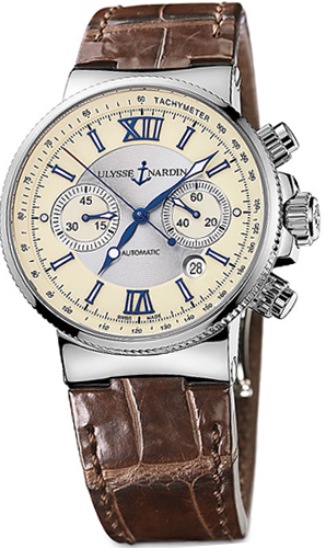 Ulysse Nardin Marine Watches Mens Ivory Self winding Automatic 353-66-314 Watch