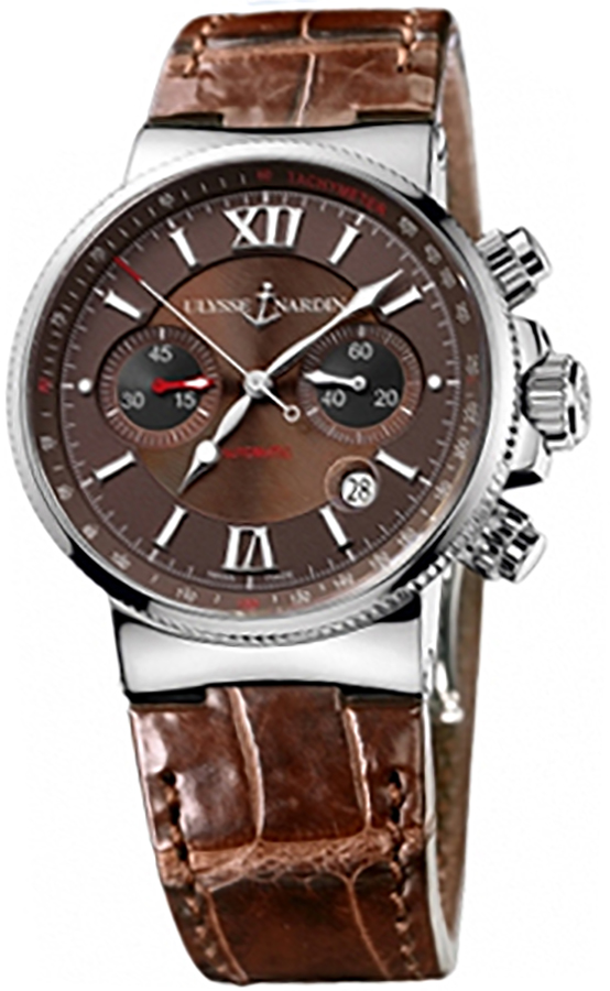 Ulysse Nardin Marine Watches Mens Brown Self winding Automatic 353-66-355 Watch