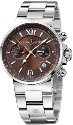 Ulysse Nardin Marine Watches Mens Brown Self winding Automatic 353-66-7-355 Watch