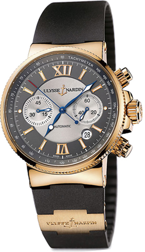 Ulysse Nardin Marine Watches Mens Rhodium Grey Self winding Automatic 356-66-3-319 Watch