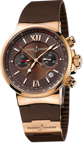 Ulysse Nardin Marine Watches Mens Brown Self winding Automatic 356-66-3-355 Watch