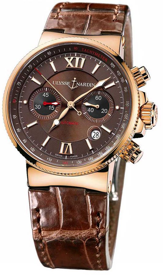 Ulysse Nardin Marine Watches Mens Brown Self winding Automatic 356-66-355 Watch