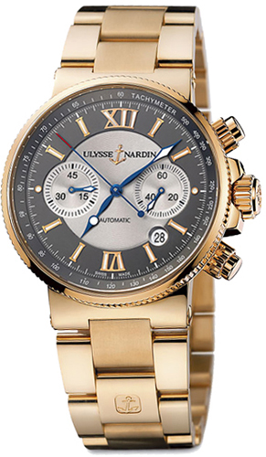 Ulysse Nardin Marine Watches Mens Rhodium Grey Self winding Automatic 356-66-8-319 Watch