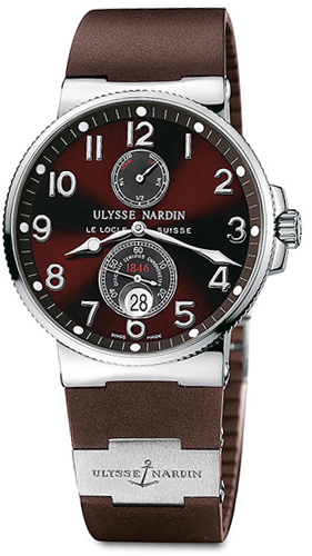 Ulysse Nardin Marine Watches Mens Brown Self winding Automatic Chronometer 263-66-3-625 Watch