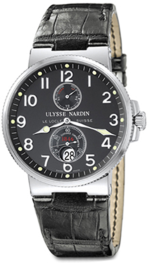 Ulysse Nardin Marine Watches Mens Black Self winding Automatic Chronometer 263-66-62 Watch