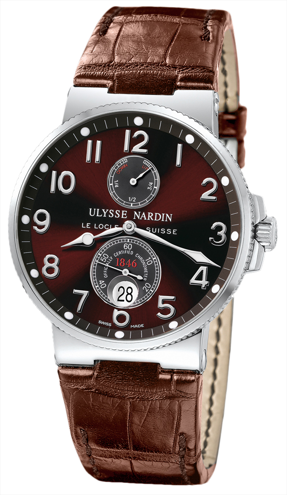 Ulysse Nardin Marine Watches Mens Brown Self winding Automatic Chronometer 263-66-625 Watch