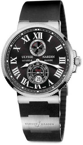 Ulysse Nardin Marine Watches Mens Black Self winding Automatic Chronometer 263-67-3-42 Watch