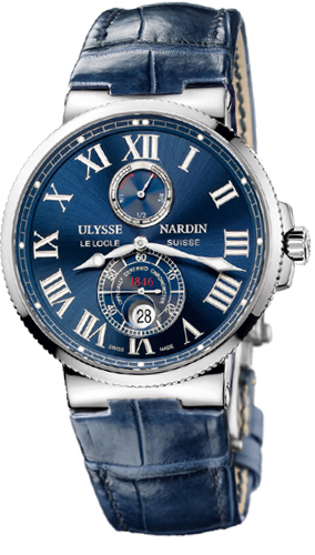 Ulysse Nardin Marine Watches Mens Blue Self winding Automatic Chronometer 263-67-43 Watch