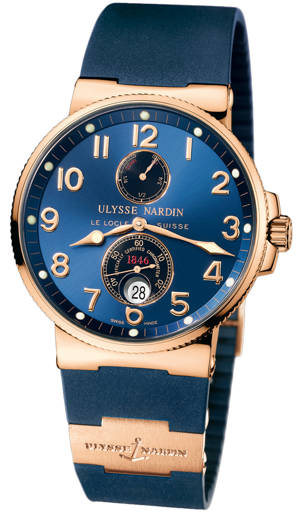 Ulysse Nardin Marine Watches Mens Blue Self winding Automatic Chronometer 266-66-3-623 Watch