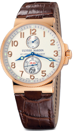 Ulysse Nardin Marine Watches Mens Silver Self winding Automatic Chronometer 266-66 Watch