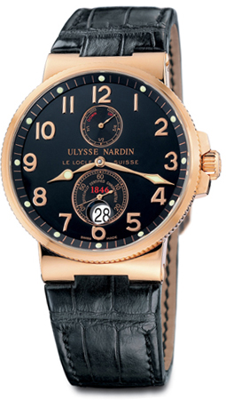 Ulysse Nardin Marine Watches Mens Black Self winding Automatic Chronometer 266-66-62 Watch