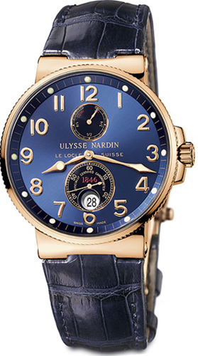 Ulysse Nardin Marine Watches Mens Blue Self winding Automatic Chronometer 266-66-623 Watch